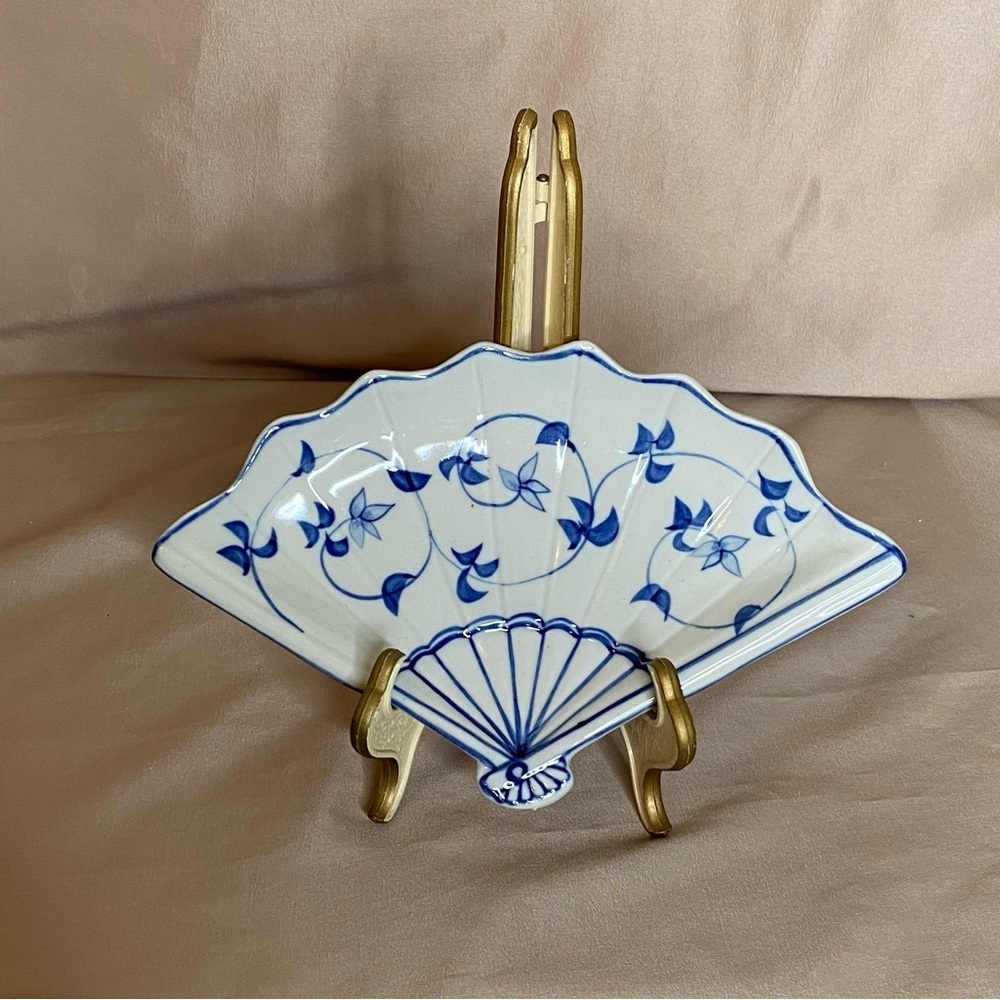 Vintage Porcelain Fan Decorative Plate - Picture 1 of 7